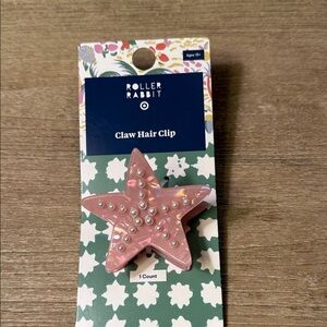 Roller Rabbit Pink Star Pearl Embellished Claw Hair Clip